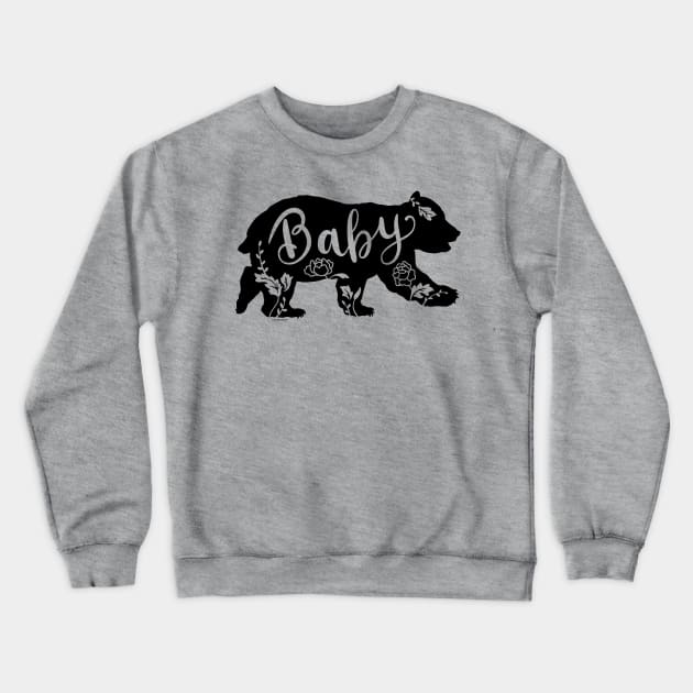 Floral Baby Bear Cub with Peonies Peony Flowers Crewneck Sweatshirt by DoubleBrush